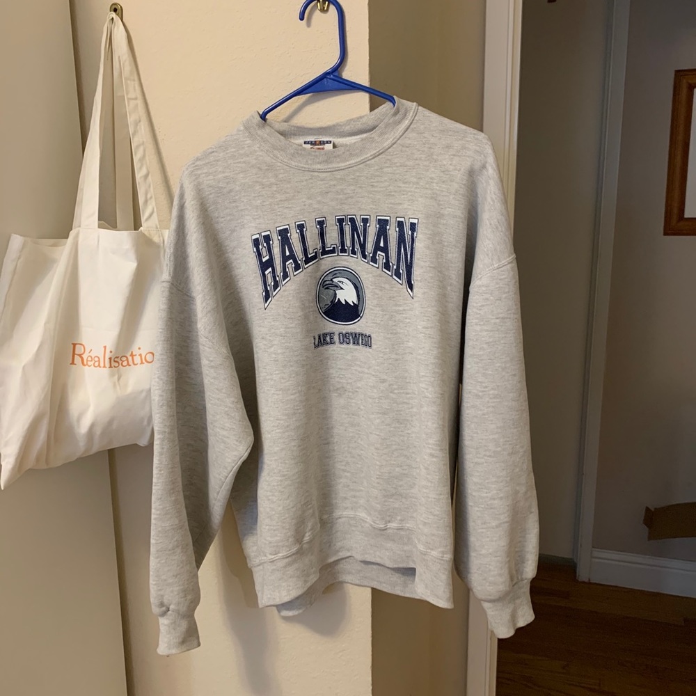Vintage gray oversized sweatshirt / sweater